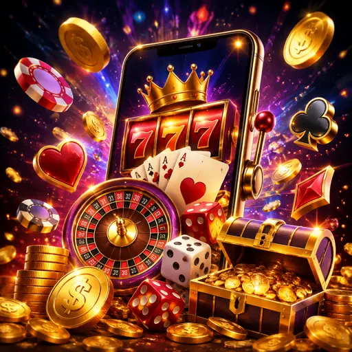 Celular exibindo a tela inicial do app de cassino T83 com jogos e saldo