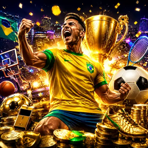Estádio de futebol iluminado à noite com focos de luz sobre o gramado